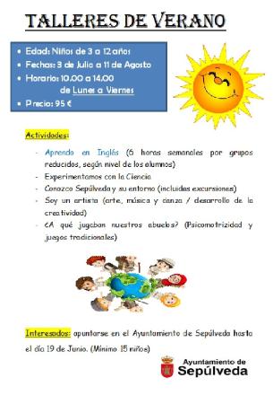 Imagen Talleres de verano 2017
