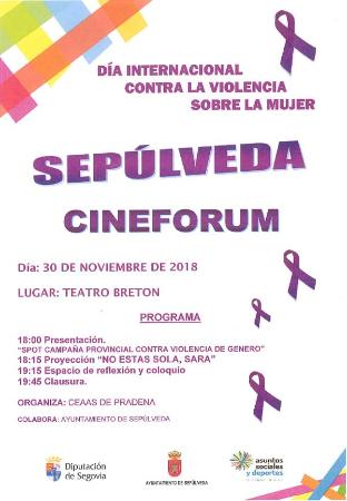 Imagen Cineforum contra la violencia sobre la mujer en el Teatro Bretón de Sepúlveda